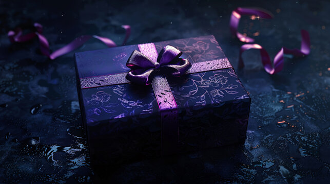 A uniquely designed gift box surrounded by darkness