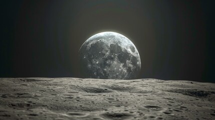A stunning view of the moon from its own surface