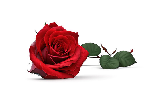 A red rose bloom by gift. Photo with copy space.