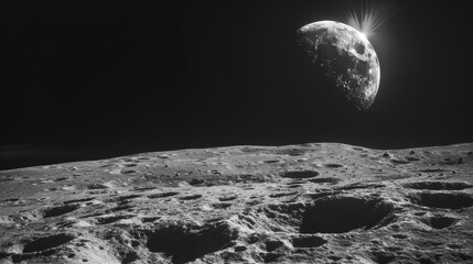 A stunning view of the moon from its own surface