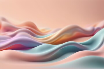 Soothing pastel waves with a velvety texture. Generative AI
