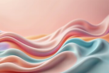Obraz premium Gentle waves in pink-orange and blue pastels. Generative AI.