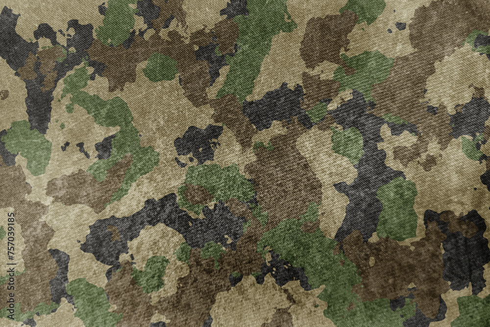 Canvas Prints Texture of military dirty camouflage fabric. Combat protective camouflage for background