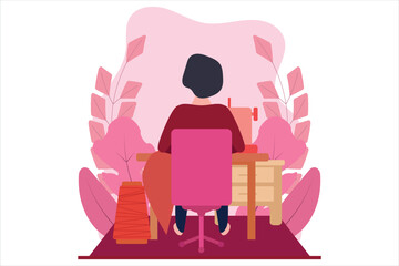 Fashion Designer Flat Design Illustration