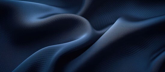 Obraz premium A macro photograph showcasing the intricate pattern of electric blue satin fabric against a black background, resembling the sky on a cloudy day with a hint of darkness and artistry