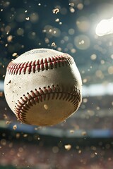 Fototapeta na wymiar Baseball in mid-air during a game 