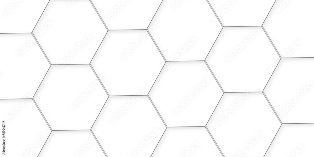 Poster 3d hexagonal structure futuristic white background and embossed hexagon abstract with hexagon backgr