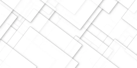 Fotobehang Abstract modern white and gray pattern geometric luxury gradient line background random square shape design. 3d shadow effects, modern design template background. layered geometric triangle shapes. © Arte Acuático
