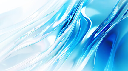 Abstract white and blue color background with wave line pattern, 3D illustration.	