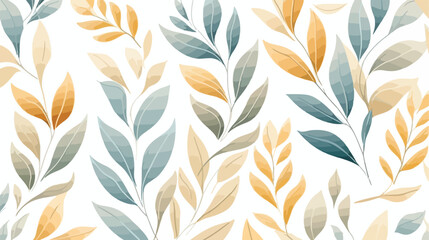 Fototapeta na wymiar Leaf Vintage Ornament Wallpaper Background flat vector
