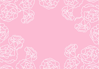 カーネーションの背景イラスト素材 ベクター ピンク 白抜き 母の日 花