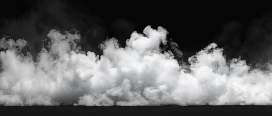 Inset of a white smoke cloud on a transparent background. Realistic fog border. Modern illustration of smoky mist on the floor. Meteorological phenomenon or condensation.