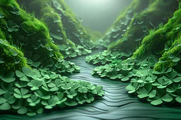 Poster A Beautiful River in the Midst of Lush Greenery © D