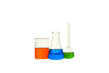 The concept of laboratory accessories on a white background