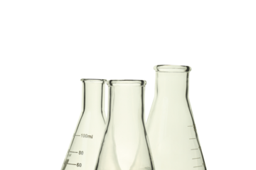 The concept of laboratory accessories on a white background