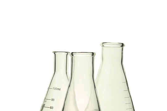 The concept of laboratory accessories on a white background
