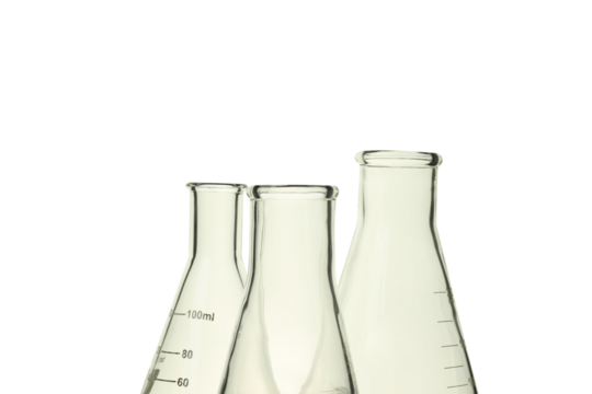 The concept of laboratory accessories on a white background