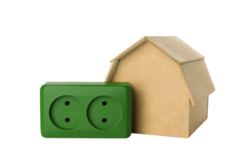 PNG,Decorative house with electrical socket, isolated on white background