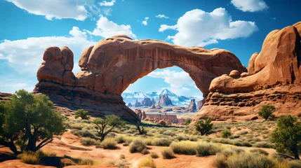 Foto op Plexiglas Arches rock in national park with perfect natural view © franklin