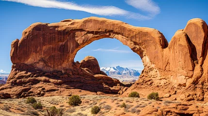 Selbstklebende Fototapeten Arches rock in national park with perfect natural view © franklin