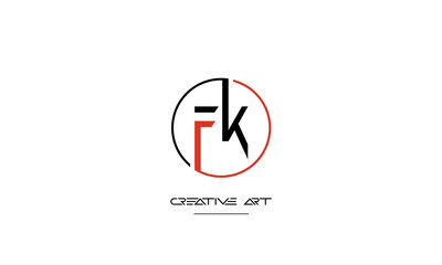 FK, KF, F, K abstract letters logo monogram