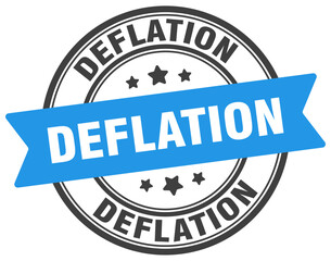 deflation stamp. deflation label on transparent background. round sign