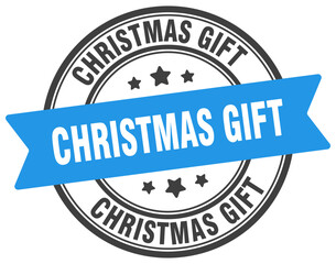christmas gift stamp. christmas gift label on transparent background. round sign