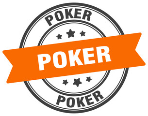 Fototapeta premium poker stamp. poker label on transparent background. round sign