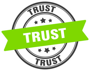 trust stamp. trust label on transparent background. round sign