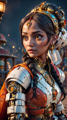 portrait of a girl robot