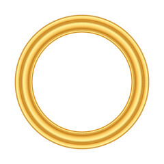 Gold thin round frame. Golden luxury circle logo.