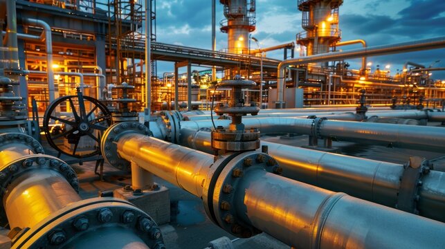 Oil and gas processing plant with pipe line valves