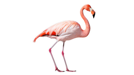 Majestic Pink Flamingo Close-Up on isolated background
