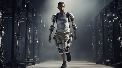 Fototapeta na wymiar Exoskeletons and assistive robotics