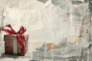 collage, paper cut, magazine cut, gift, gift box, card, birthday,