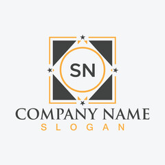 Creative letter SN unique logo design template for company