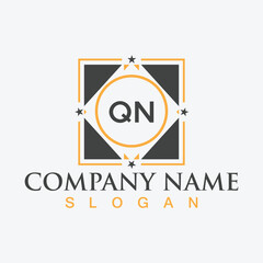 Creative letter QN unique logo design template for company