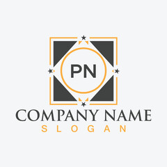 Creative letter PN unique logo design template for company