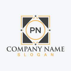 Creative letter PN unique logo design template for company
