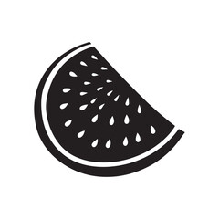 Watermelon food icon black isolated vector on white background.