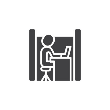 recommend clip art: Office workspace cubicle vector icon