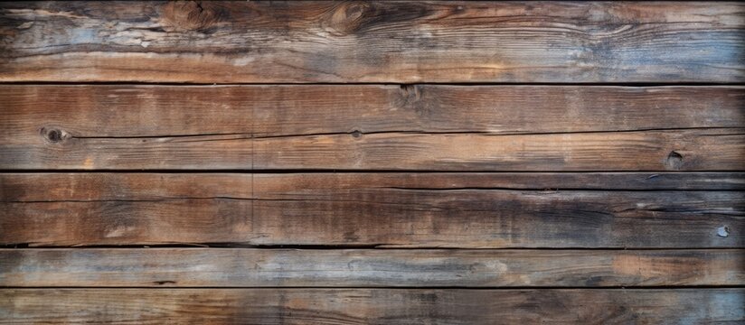 A closeup photo showcasing a brown hardwood plank wall with a blurred background. The intricate pattern of rectangles and wood stains is visible, highlighting the beauty of this building material