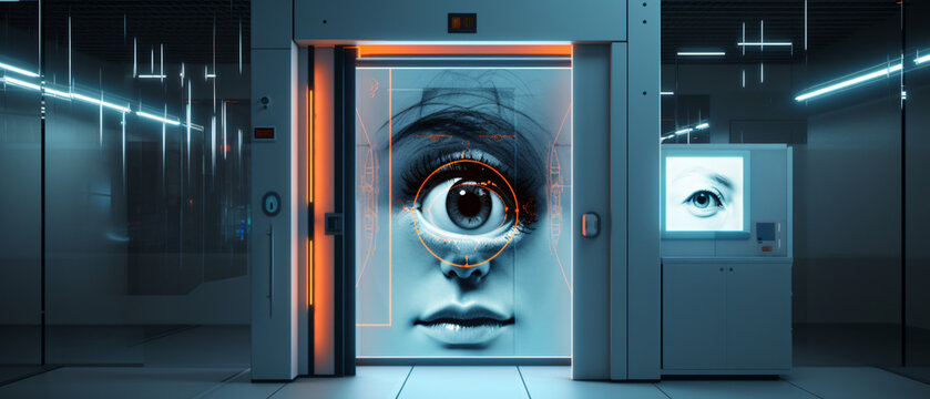 Eye print scan access control system machine entrance