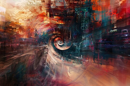 Digital Painting of An artists obsession to capture the essence of the Shy Entity each canvas a spiral into madness