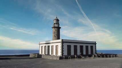 Fuencaliente lighthouse on the southern tip of La Palma, Canary Islands - obrazy, fototapety, plakaty