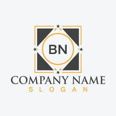 Letter BN logo design template vector for corporate business