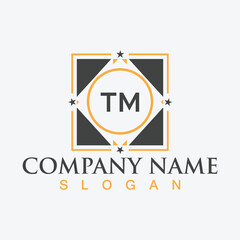 Creative monogram TM letter logo design for company branding
