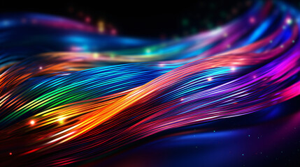 Bundle of fiber optic cables. Optical fiber cable Color