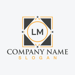 LM letter logo design, vector template for corporate business