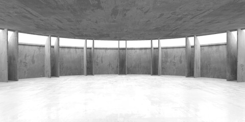 Grungy room with concrete walls. Old stone interior